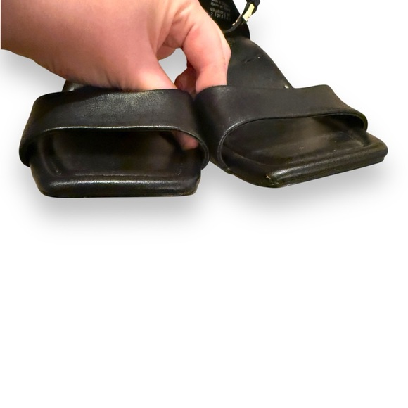 Aldo Safdie Leather Ankle Strap Block Open‎ Square Toe Heels Sz 7 FLAWED - Picture 5 of 11